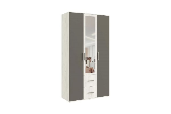 Трехстворчатый шкаф с зеркалом Фиеста New 1200 (Миф)